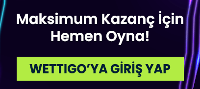 Koyu zemin üzerinde Maksimum kazanç için hemen oyna yazısı ve Wettigo’ya Giriş Yap butonu